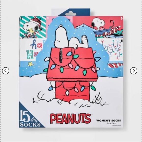 Peanuts Accessories Womens Peanuts 5 Days Of Socks Advent Calendar 
